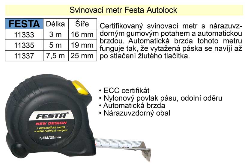 Metr svinovací Festa Autolock délka 5 m