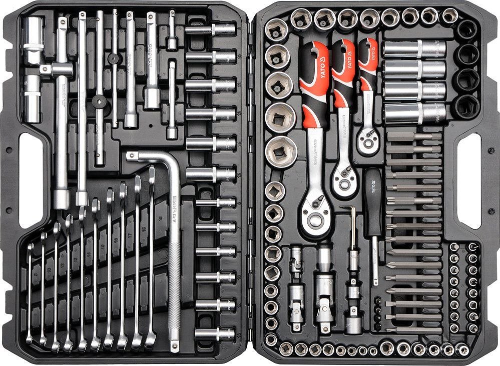 YATO Gola sada 1/2", 3/8", 1/4" + příslušenství 128 ks YT-38872