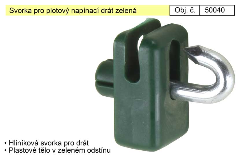 Svorka pro plotový napínací drát zelená