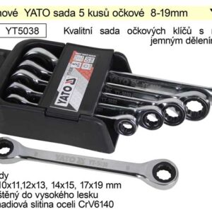 YATO Klíče ráčnové sada 5 kusů očkové 8-19mm
