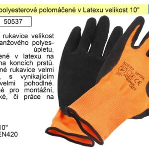 Rukavice polyesterové polomáčené v Latexu velikost 10"