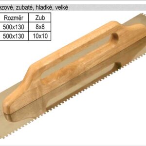Hladítko nerezové zubaté 500x130mm, zub 8x8mm