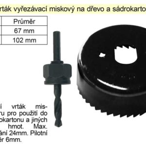 Vrták   vyřezávací miskový průměr  67mm na dřevo a sádrokarton