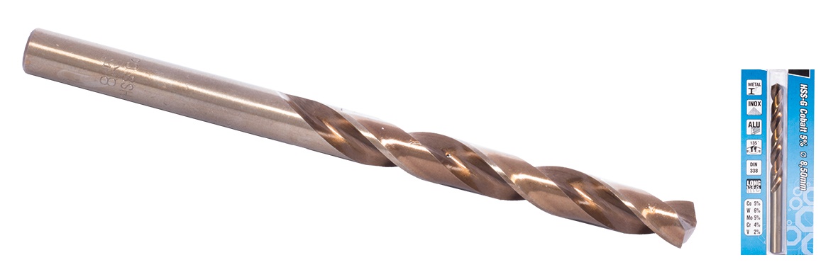 Vrták do kovu HSS-G Co cobaltový 9,0mm (YT-4090)