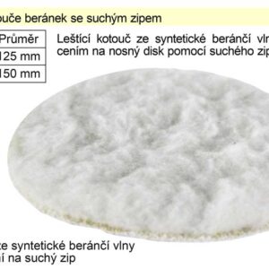 Leštící kotouč beránek 125mm se suchým zipem