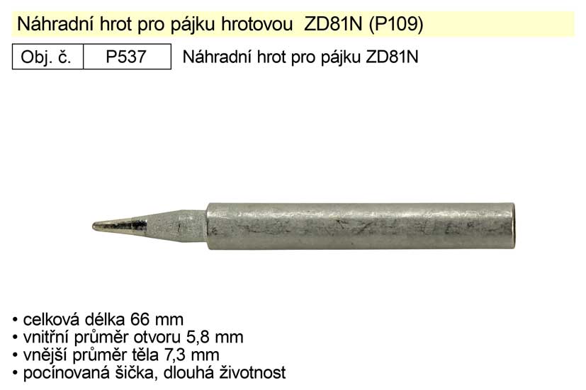 Náhradní hrot pro pájky YT- 82455 a ZD81N