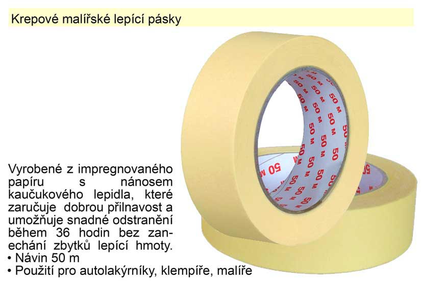 Krepová lepící páska 30mm x 50m
