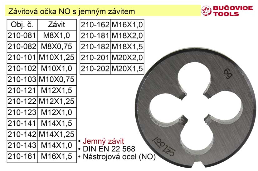 Závitové očko M14x1,25 NO jemný závit