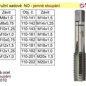 Závitníky ruční sadové M12x1,5 NO jemný závit