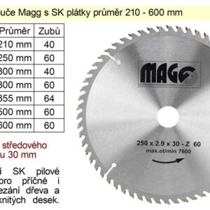 Pilový kotouč s SK plátky 300x30mm 60 zubů Magg