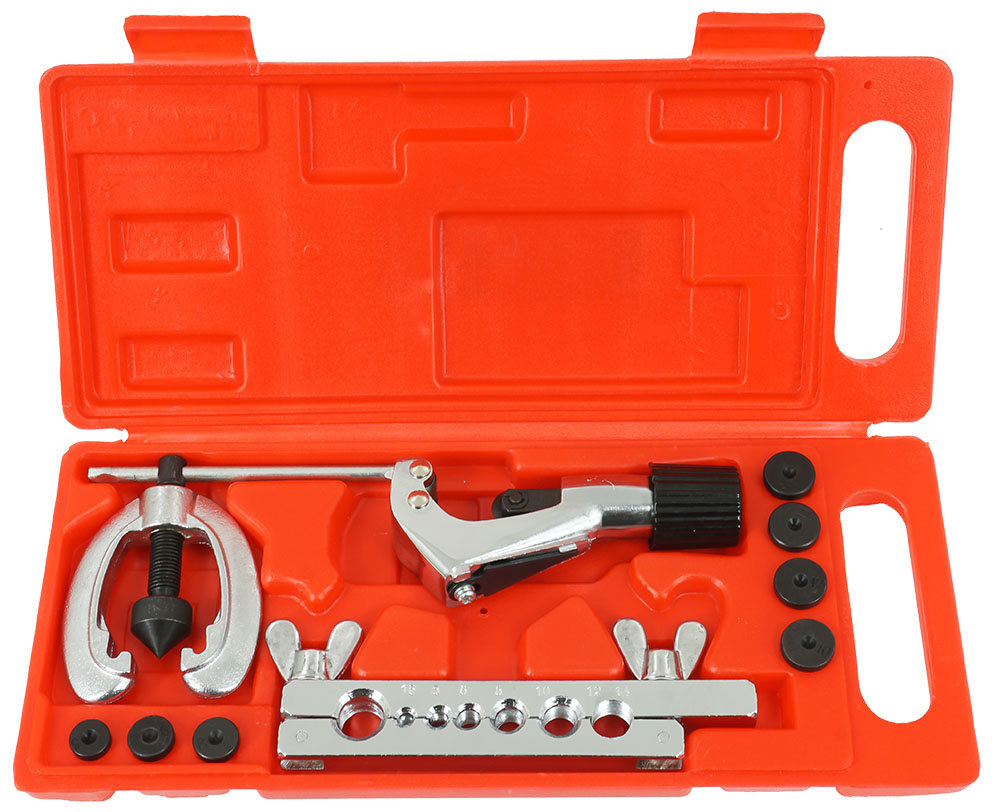 VERKE Pertlovací souprava na brzdové trubičky sada 11 dílů s řezačem na trubky