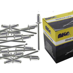 Nýty trhací Alu průměr 4,8 mm délka 12,7 mm balení 500 kusů v krabici Magg