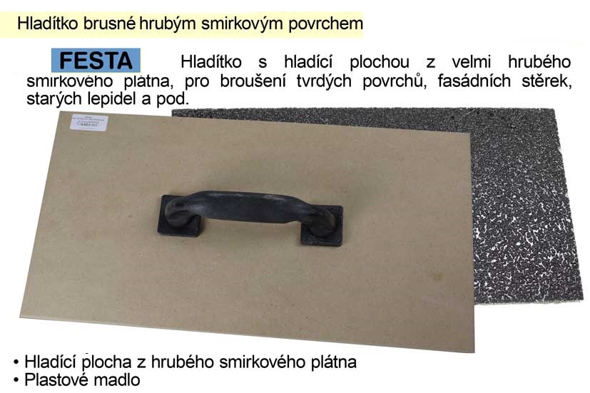 FESTA Hladítko brusné 400x200mm s hrubým smirkovým povrchem P16