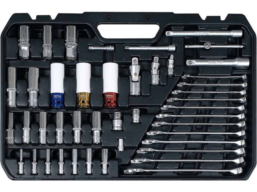 YATO Gola sada 1/2", 3/8", 1/4" + příslušenství 198 ks YT-38850 - Obrázek 3
