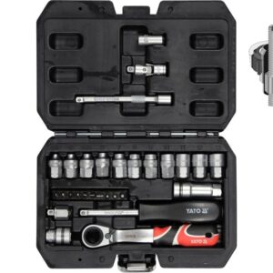 YATO Gola sada 1/4" průchozí ráčna a ořechy 4,5-13mm 12hranné, 29ks