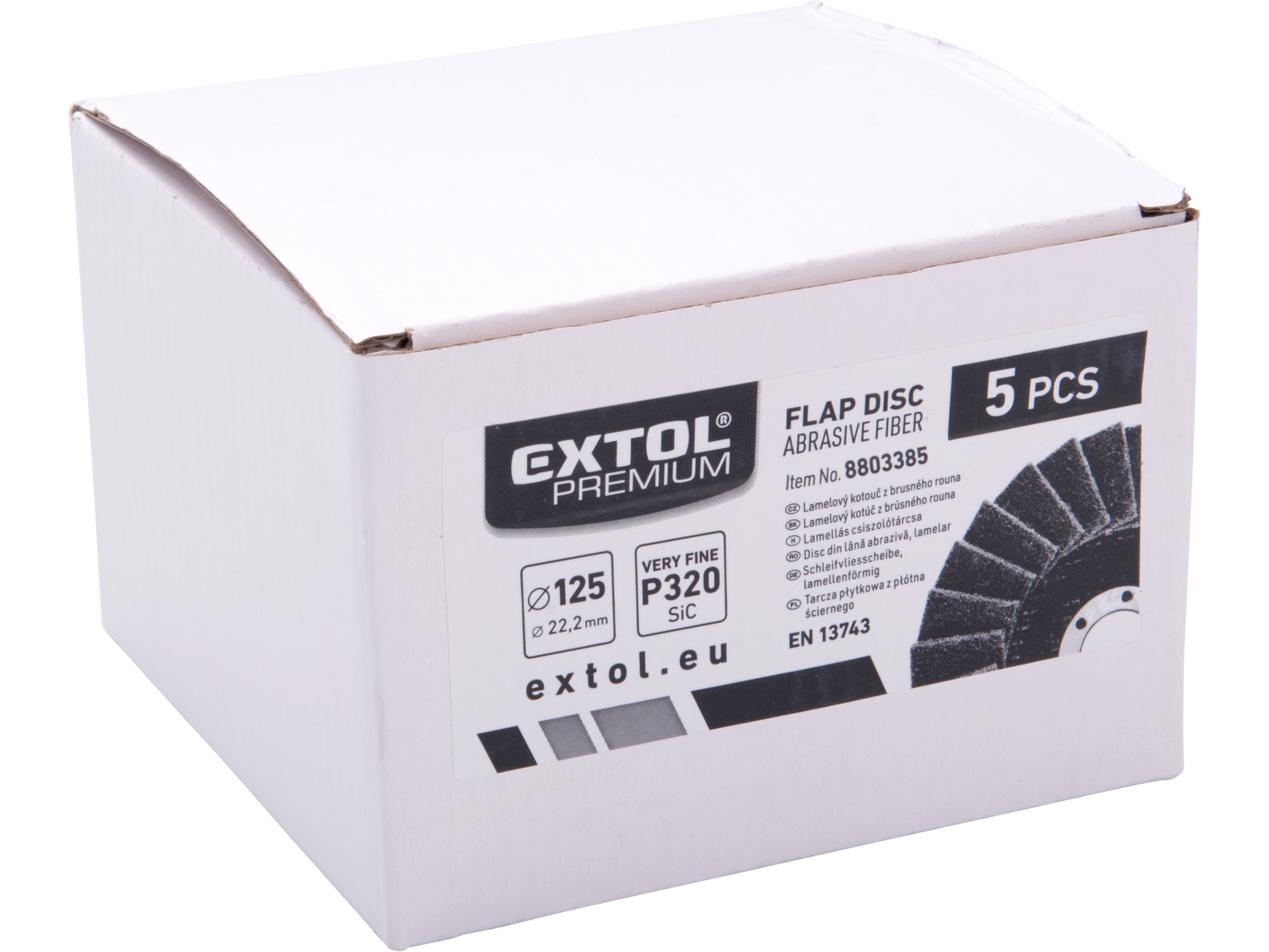 EXTOL PREMIUM Brusný kotouč lamelový z karbidového rouna, 125mm, P320-jemný - Obrázek 2