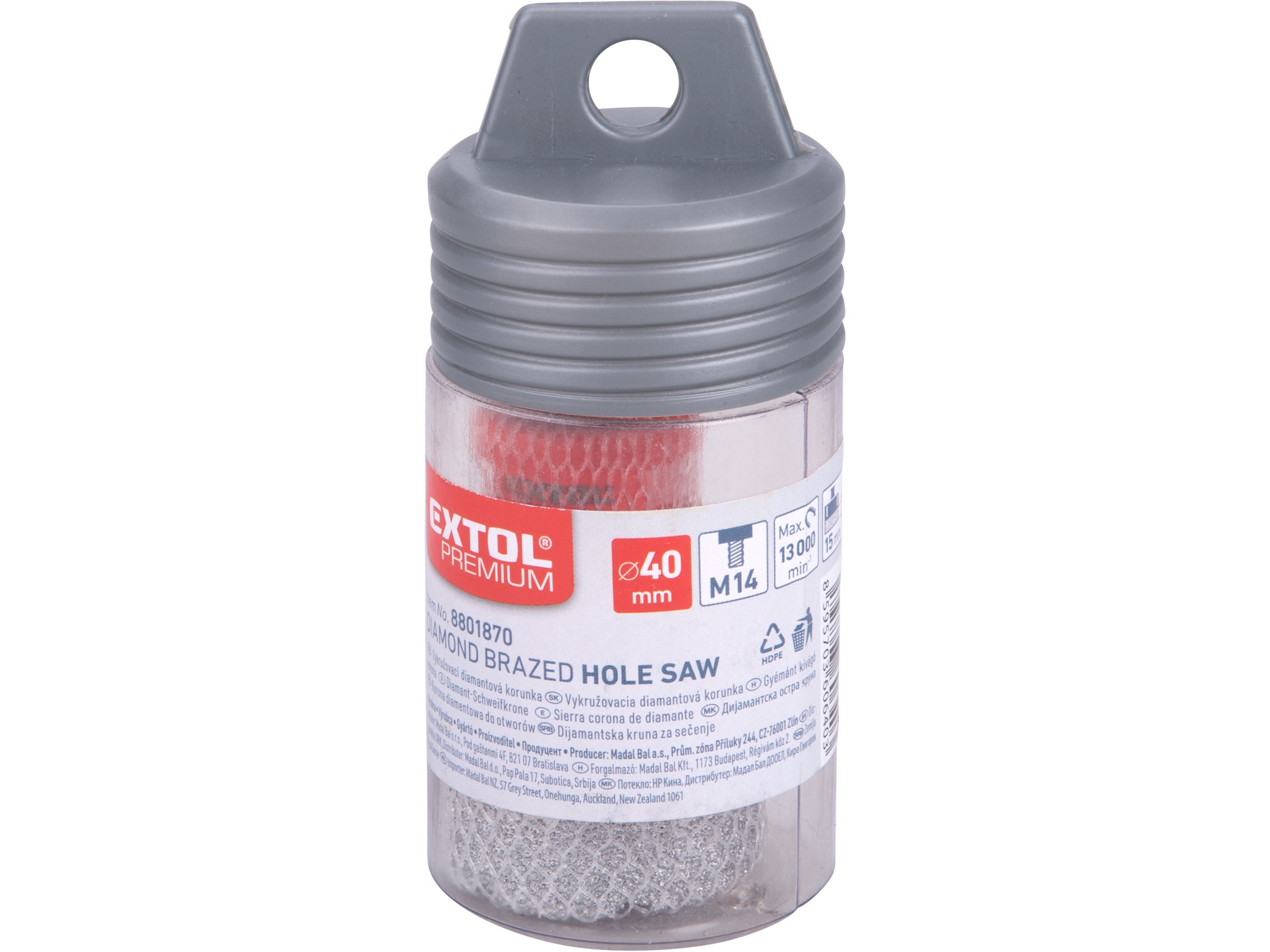 EXTOL PREMIUM Diamantová vykružovací korunka 40mm, uchycení závit M14 8801870 - Obrázek 3