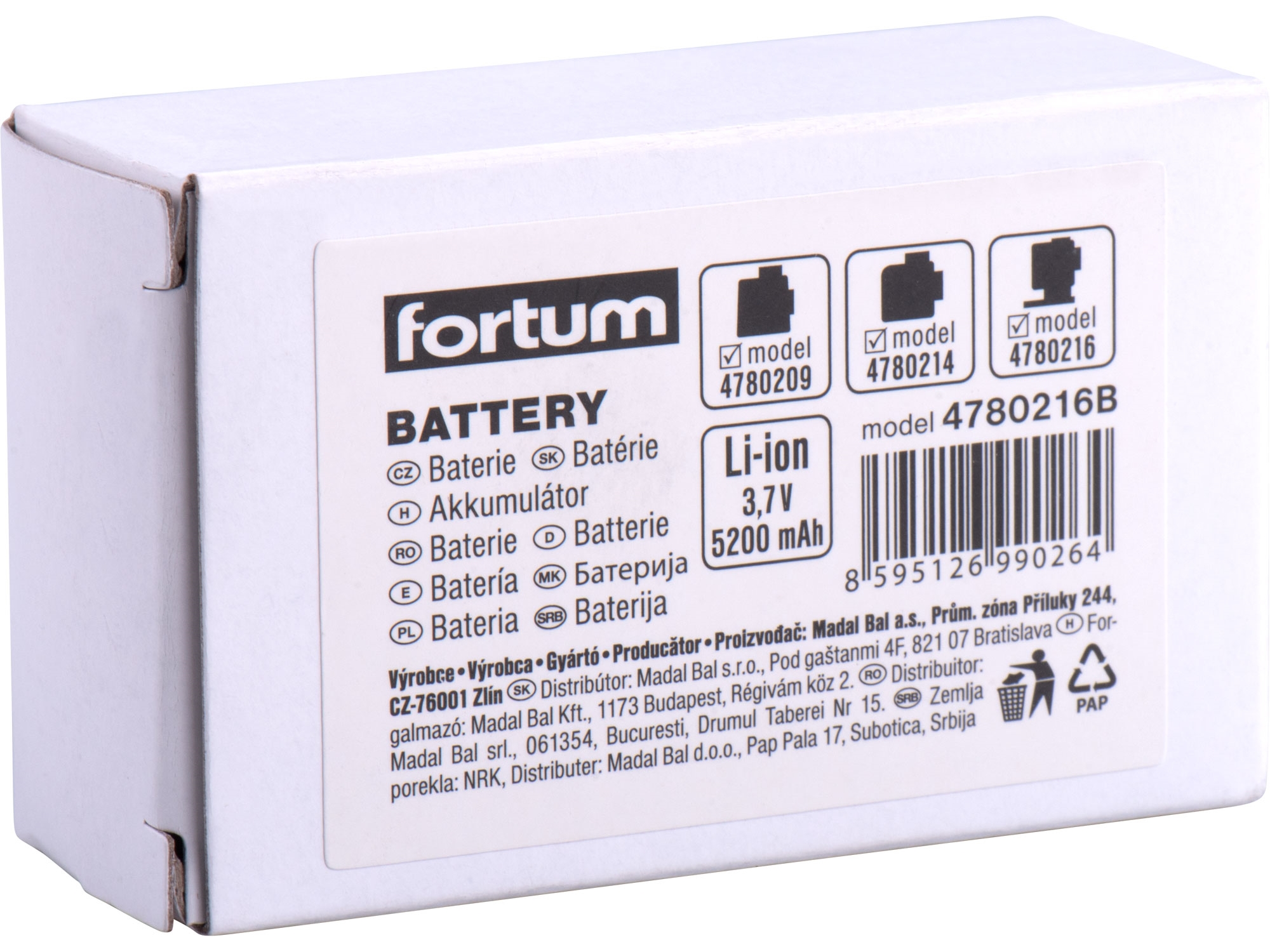 FORTUM náhradní baterie akumulátorová k laserům, 3,7V, Li-ion, 5200mAh (19,2Wh) - Obrázek 2