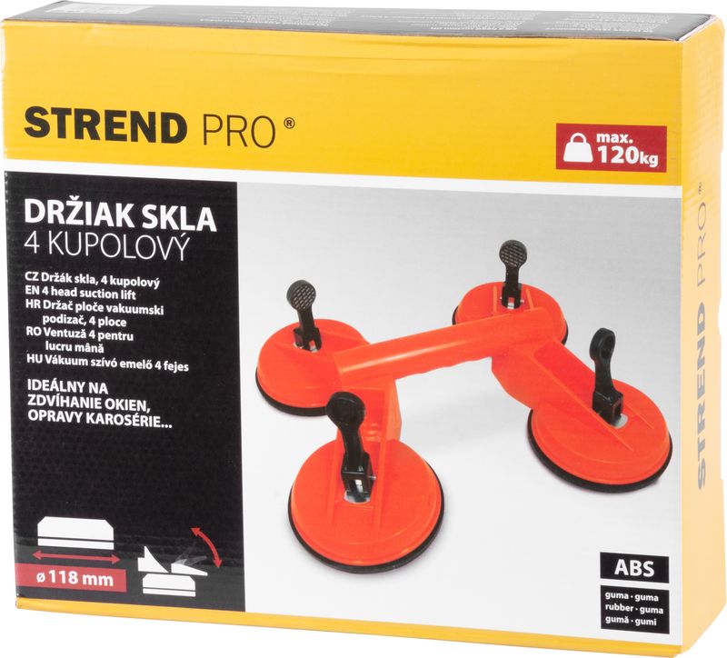 STREND PRO Přísavka 118mm čtyřdílná, nosič skla, obkladů apod. - Obrázek 3