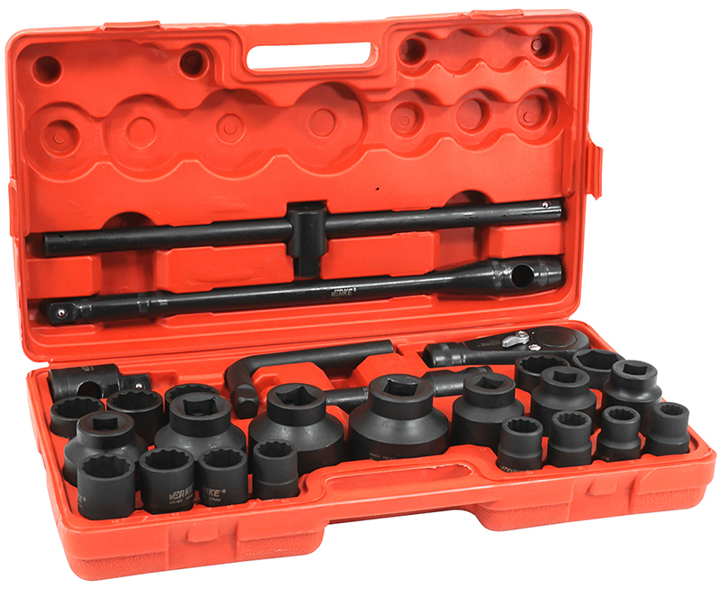 VERKE Gola sada 3/4" a 1" nástrčné hlavice CrMo 17-65mm