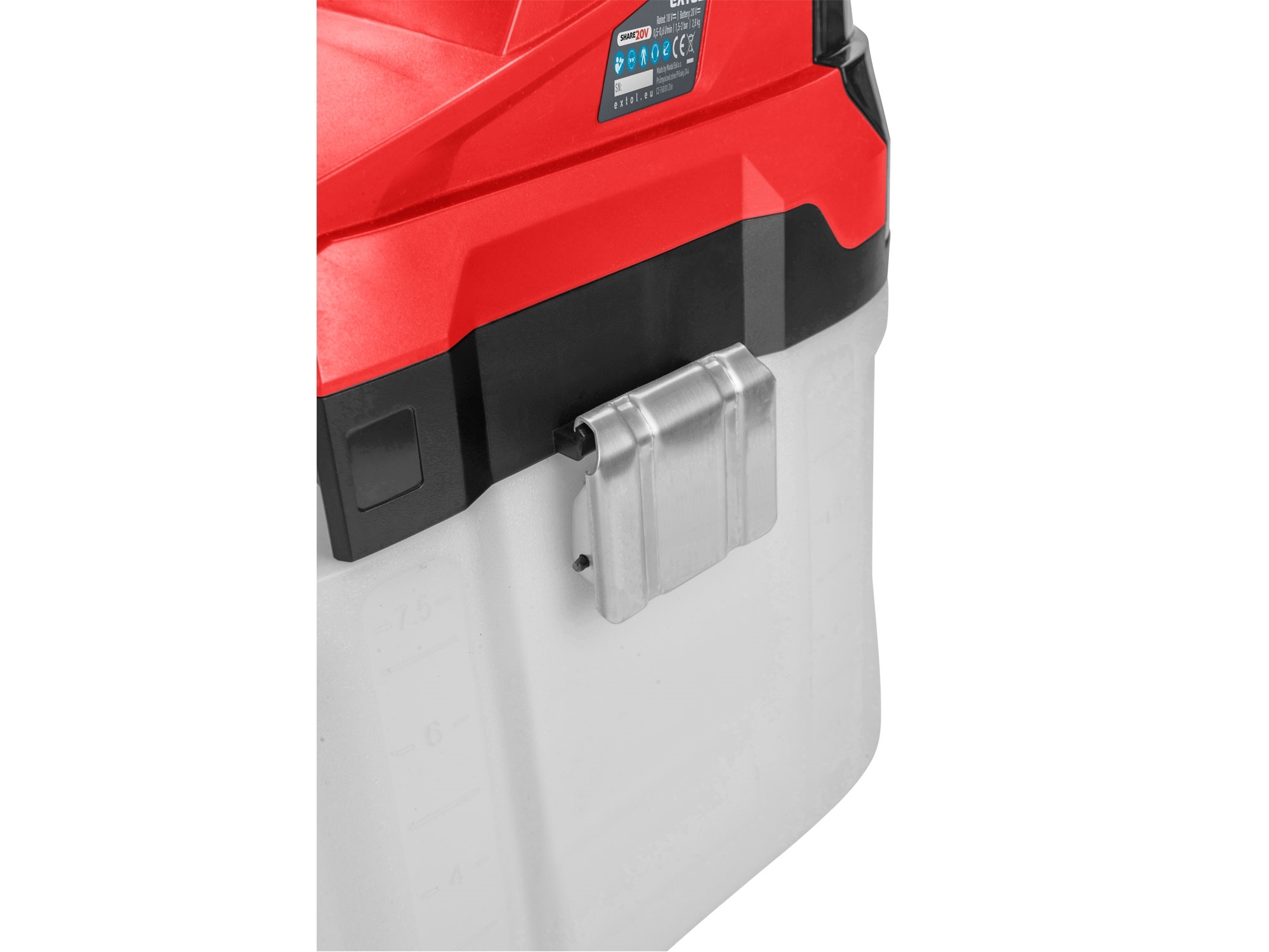 EXTOL PREMIUM postřikovač tlakový aku 7,5l SHARE20V, 20V Li-ion, 2000mAh 8891878 - Obrázek 2