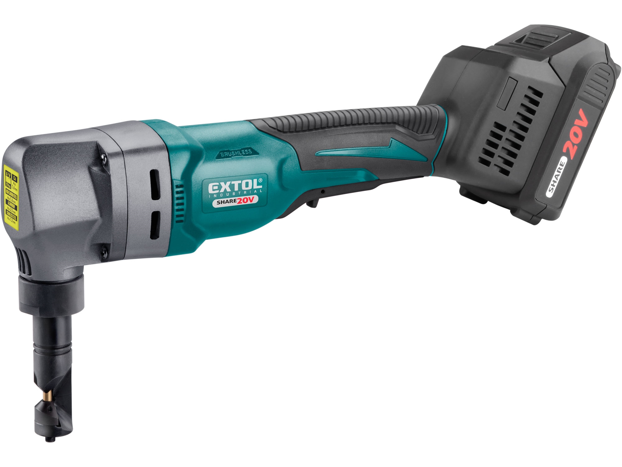 EXTOL INDUSTRIAL nůžky na plech, prostřihovačky aku SHARE20V, 2Ah 8791830