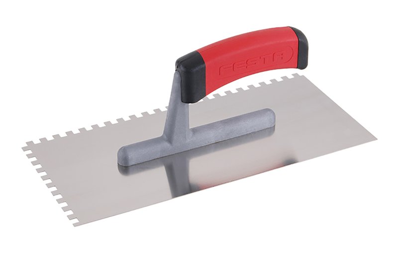 Hladítko zubaté FESTA nerez gumová rukojeť 280x130mm zub e10