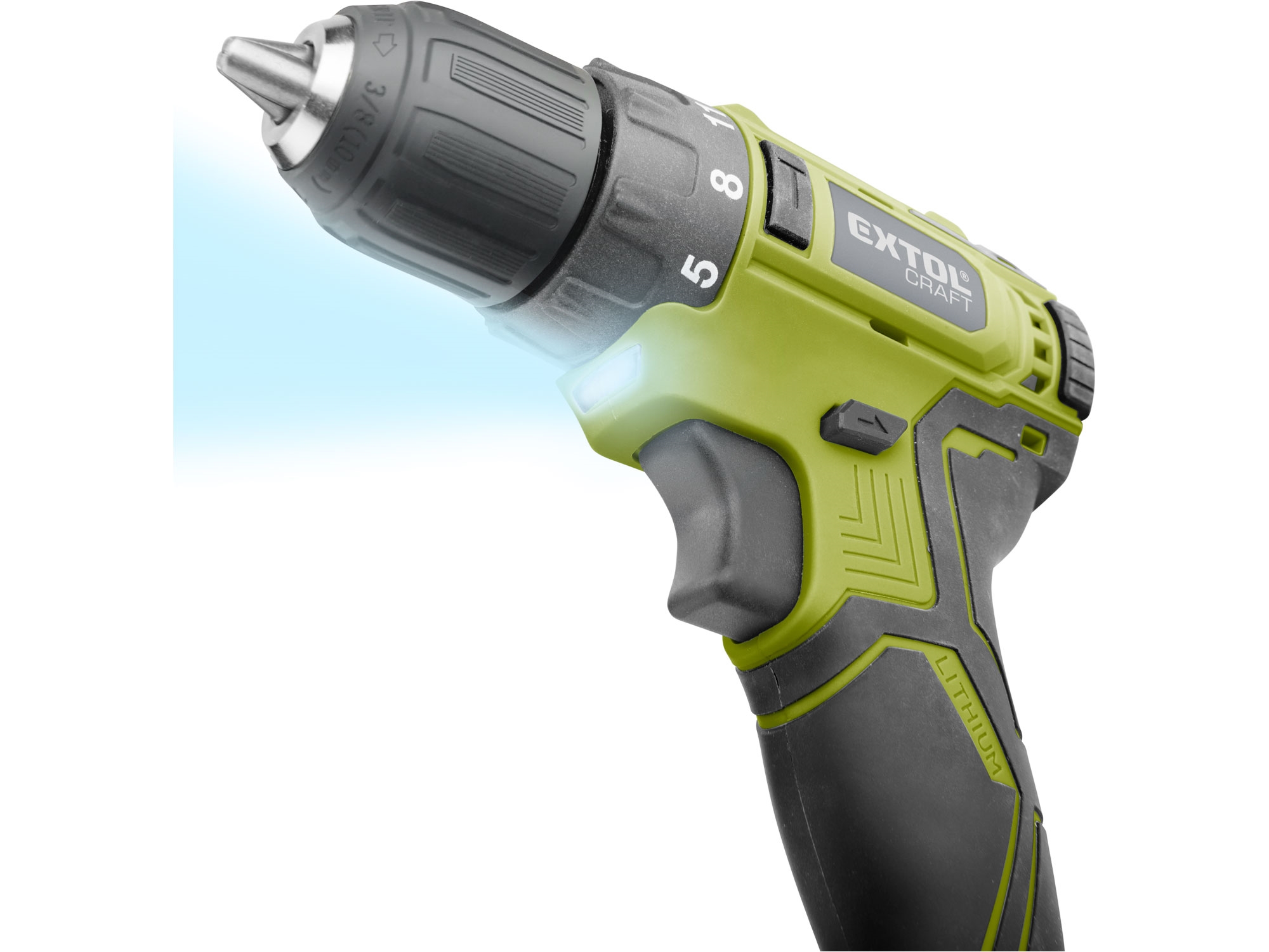 EXTOL CRAFT vrtací šroubovák aku, BRUSHLESS, 20V Li-ion, 2Ah, SET SADA NÁŘADÍ 46KS - Obrázek 3