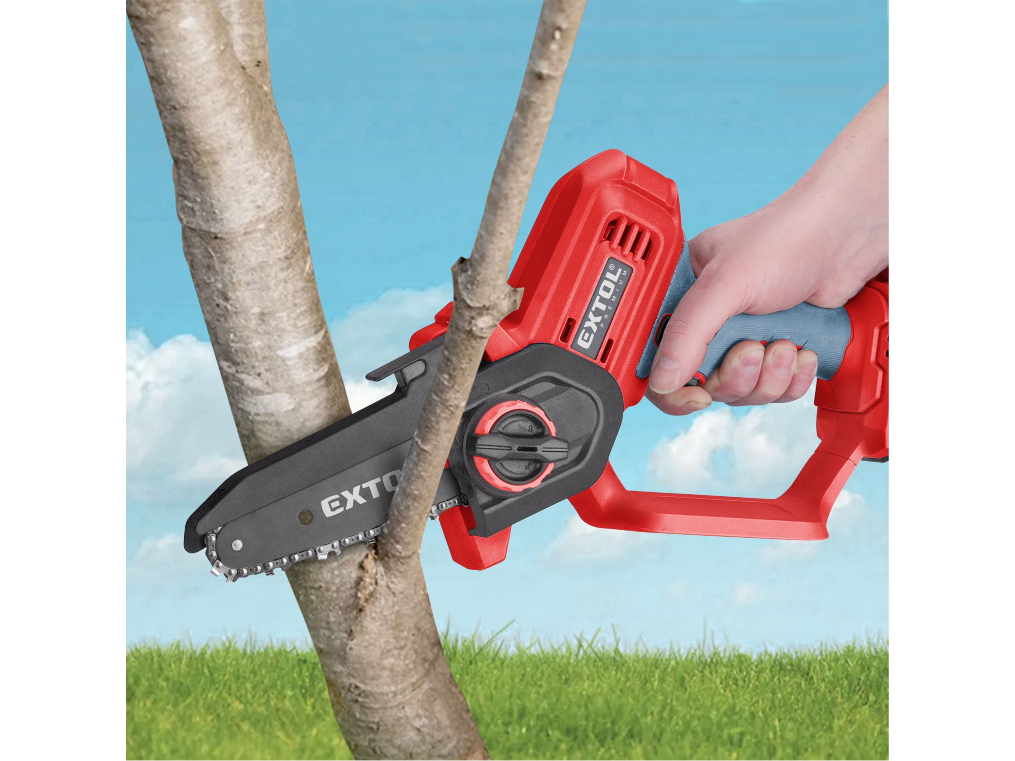 EXTOL PREMIUM pila řetězová aku jednoruční SHARE20V, 12cm, 20V Li-ion, 2Ah 8891922 - Obrázek 3