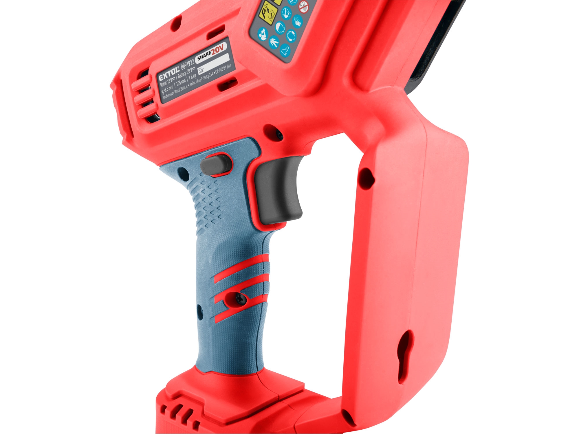 EXTOL PREMIUM pila řetězová aku jednoruční SHARE20V, 12cm, 20V Li-ion, 2Ah 8891922 - Obrázek 4