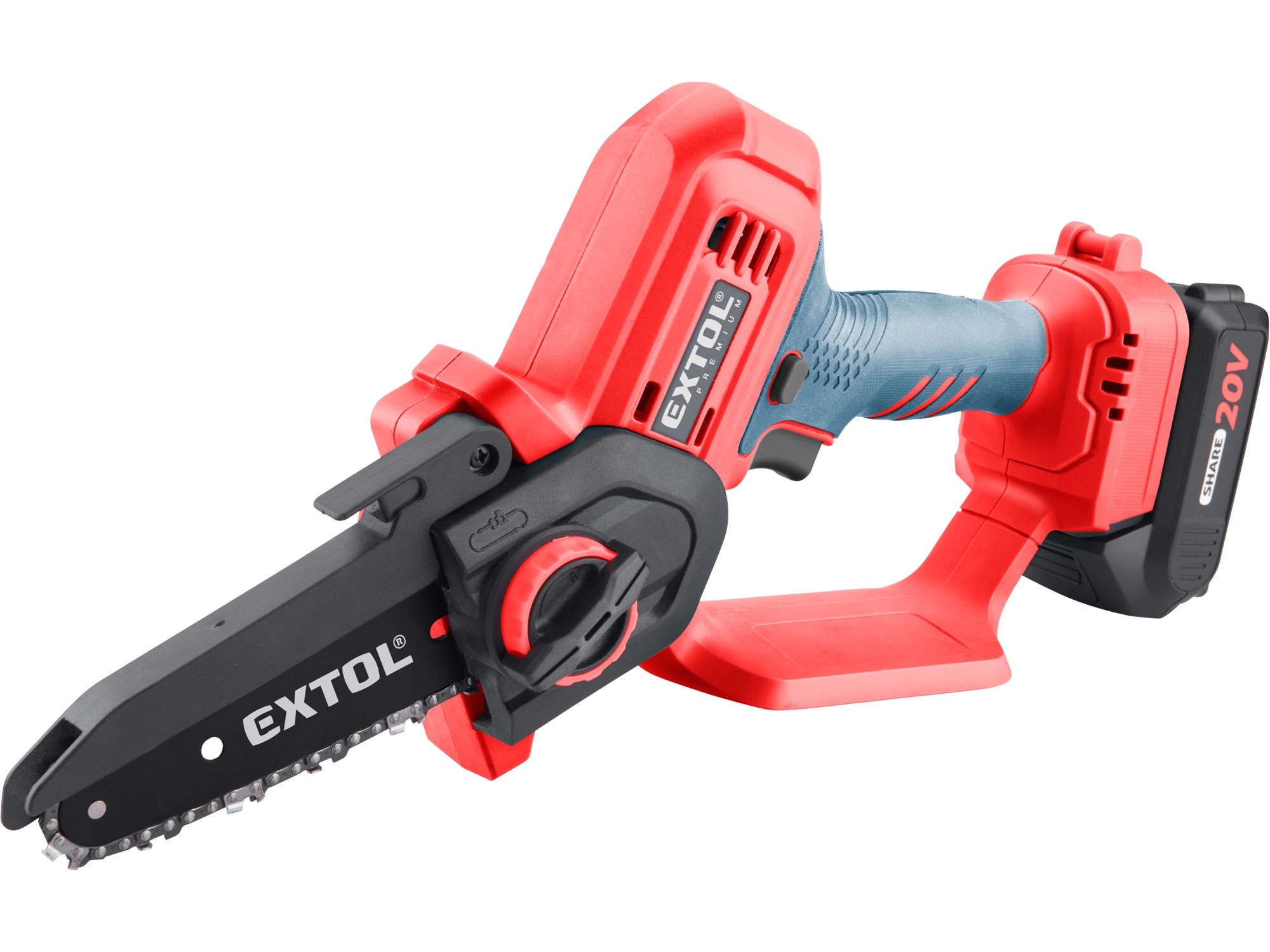 EXTOL PREMIUM pila řetězová aku jednoruční SHARE20V, 12cm, 20V Li-ion, 2Ah 8891922 - Obrázek 6