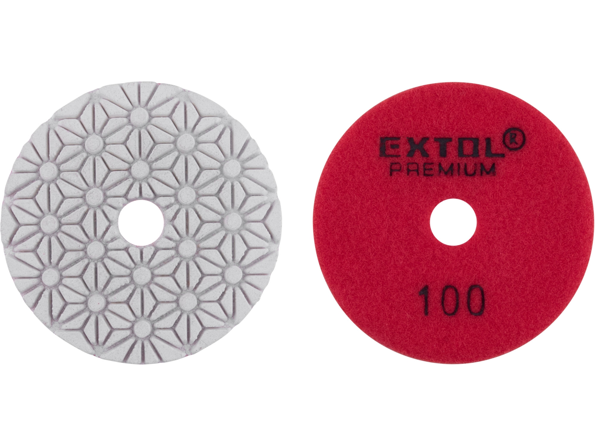 EXTOL PREMIUM kotouč diamantový leštící na obklady, 100mm, P100, suchý zip 8803092