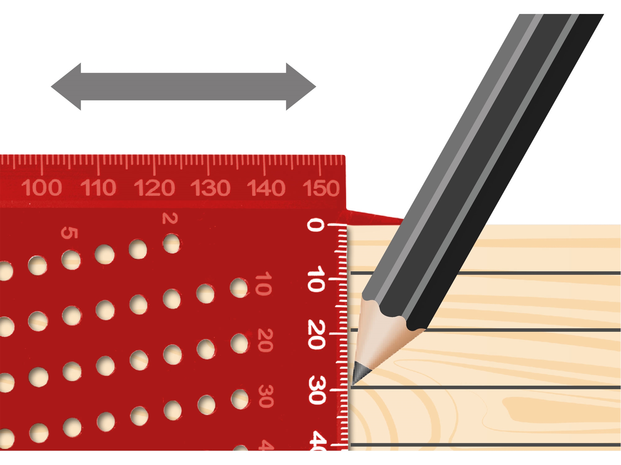 FORTUM úhelník truhlářský multifunkční, 3D víceúčelový, 215x72x63mm - Obrázek 5
