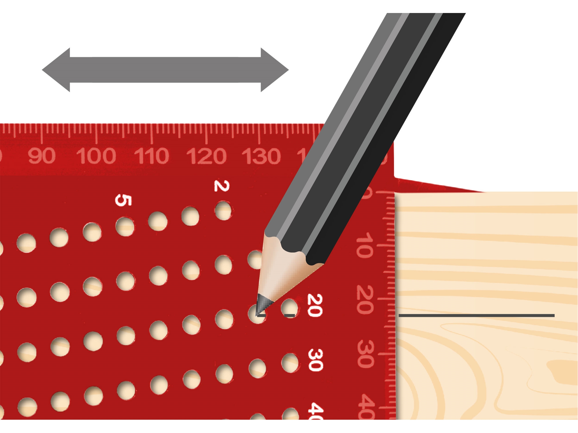 FORTUM úhelník truhlářský multifunkční, 3D víceúčelový, 215x72x63mm - Obrázek 6