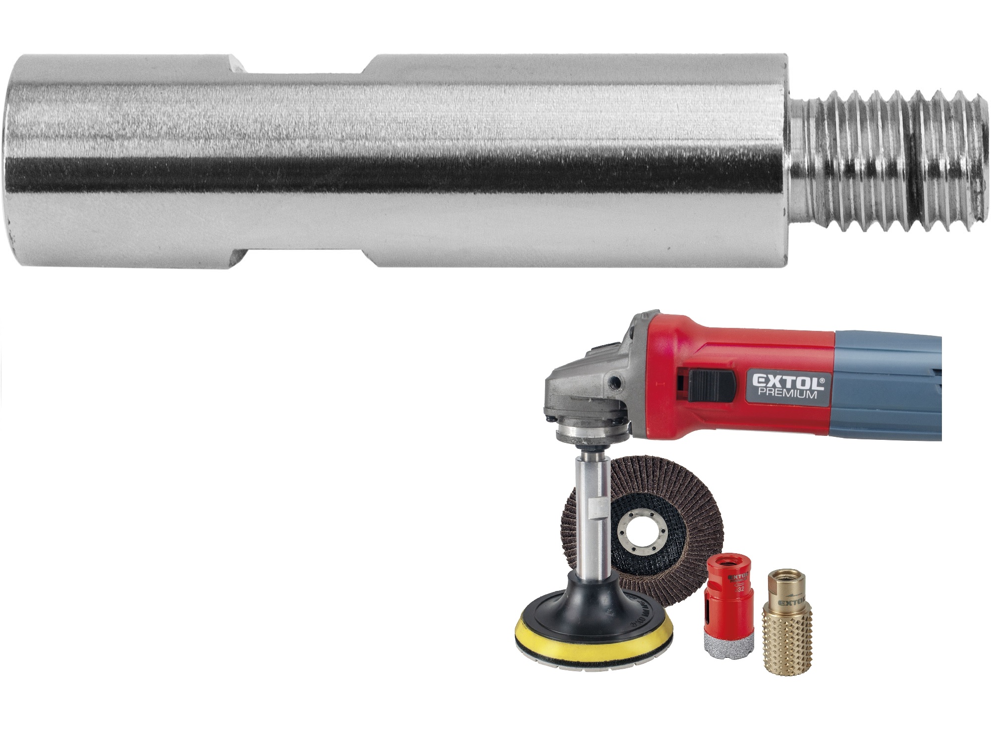 EXTOL PREMIUM Prodlužovací nástavec na úhlovou brusku 75mm