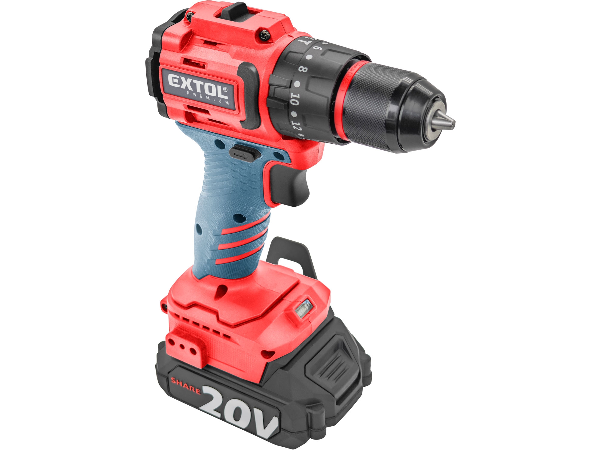 EXTOL PREMIUM vrtací šroubovák aku s příklepem SHARE20V, BRUSHLESS, 2x2Ah 8891806 - Obrázek 5