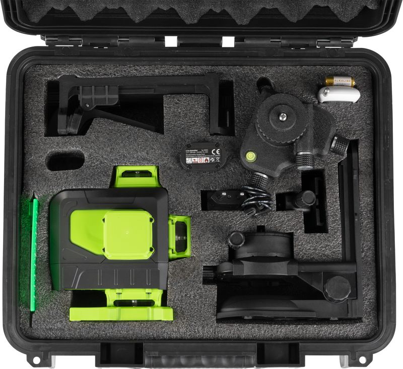 STREND PRO 904DG Křížový laser 3D 360° zelený paprsek, samonivelační, 30/50m, dál. ovladač - Obrázek 3
