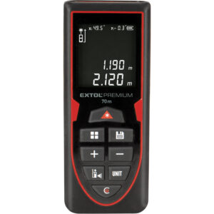 EXTOL PREMIUM Dálkoměr laserový digitální měřič vzdálenosti 70m, zelený, USB nabíjení