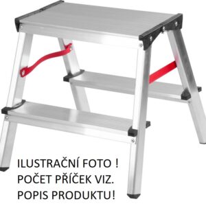 STREND PRO Schůdky skládací oboustranné, 4 stupně, 81cm, nosnost 125kg