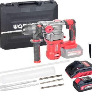 WORCRAFT CRH-S20LiBDM Aku vrtací kladivo SDS+, 4.5J, 20V, bezuhlíkové, 1x4.0Ah, nabíječka