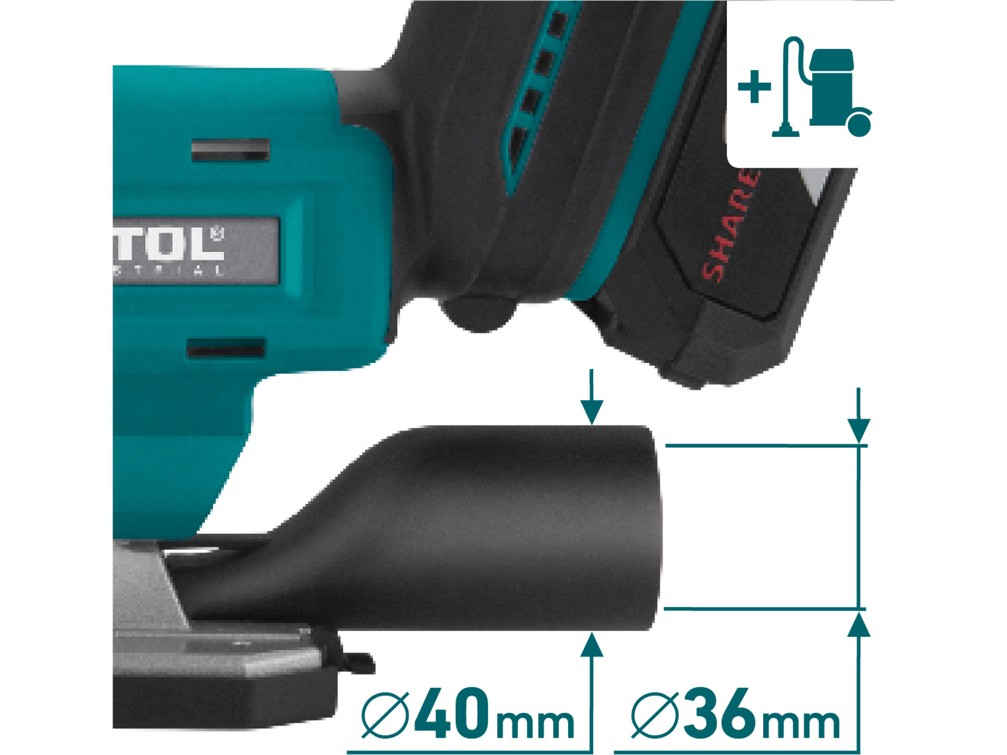 EXTOL INDUSTRIAL pila přímočará aku SHARE20V, BRUSHLESS, 2Ah 8791824 - Obrázek 4