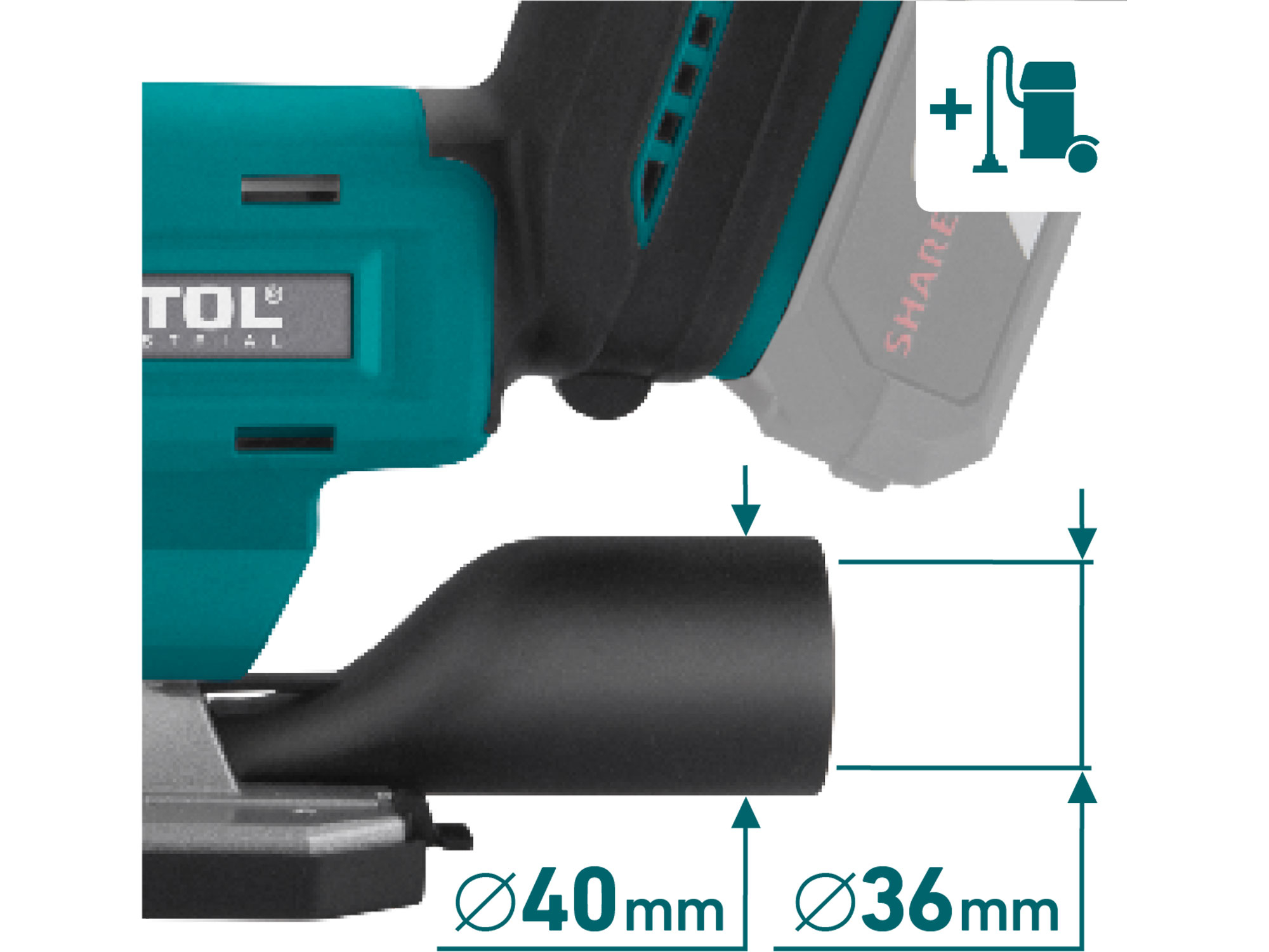 EXTOL INDUSTRIAL pila přímočará aku SHARE20V, BRUSHLESS, bez baterie a nabíječky 8791825 - Obrázek 4