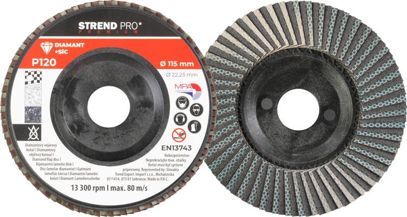 STREND PRO Diamantový brusný kotouč 115mm, P120, lamelový