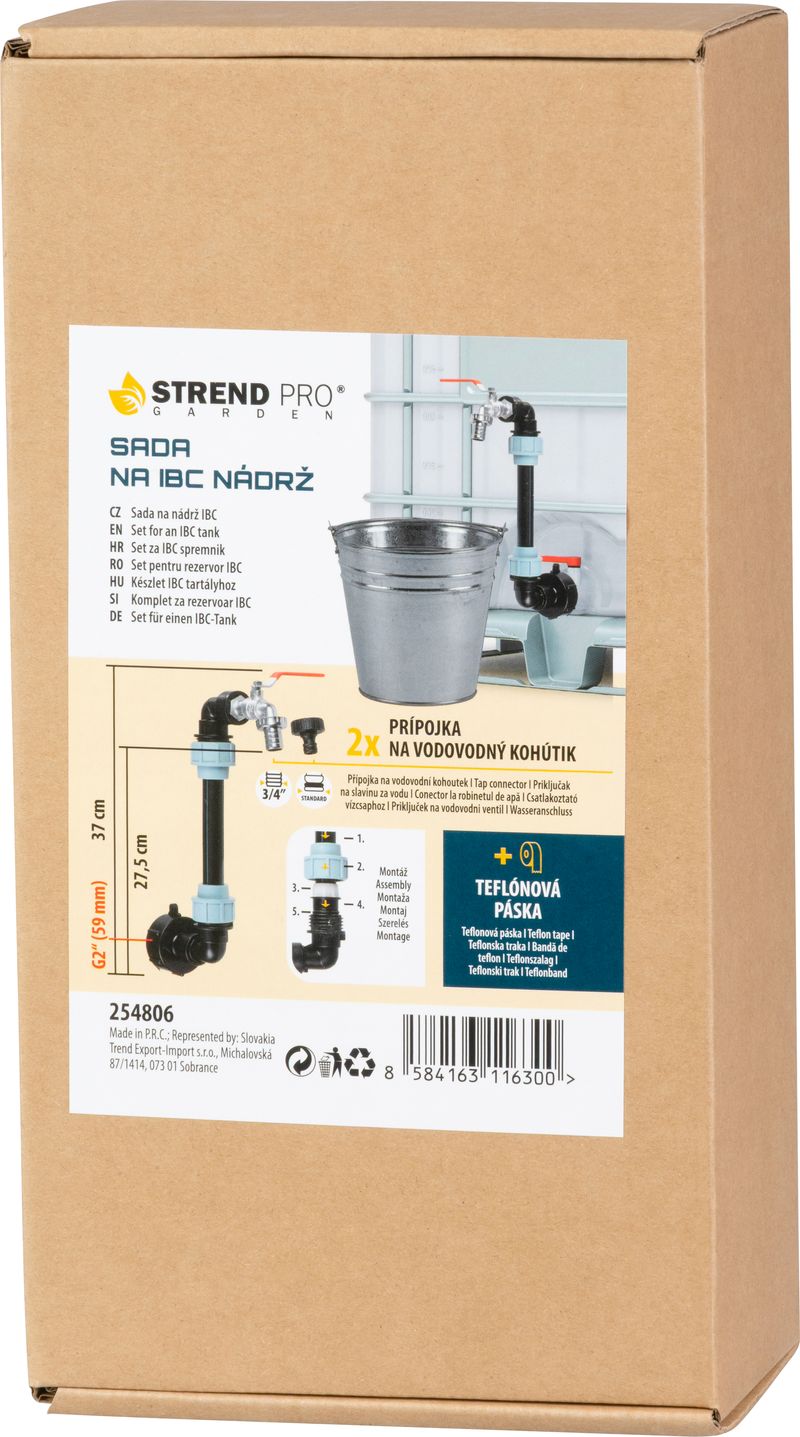 STREND PRO Sada-kohout, ventil 3/4" a plastová redukce na IBC nádrž 60mm s výpustí 3/4" - Obrázek 3