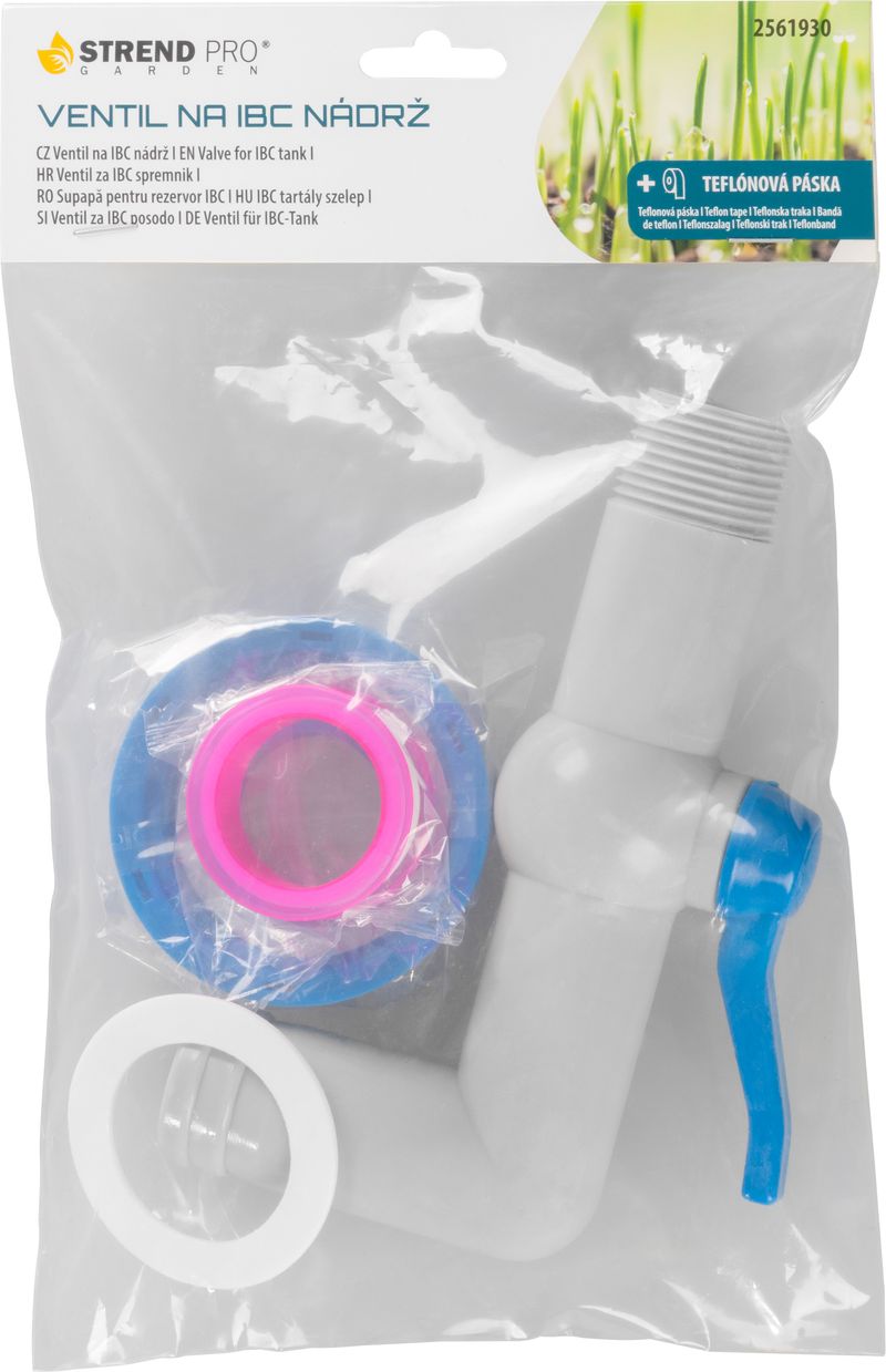 STREND PRO Kohout, ventil se závitem 1", výstup 25mm 90°, rekudce na IBC nádrž 60mm - Obrázek 2